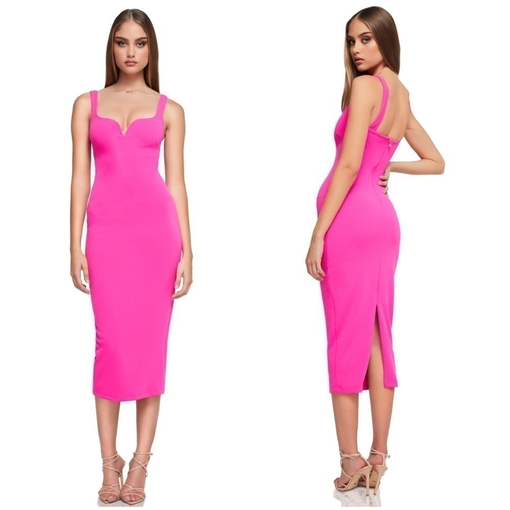 NWT Nookie Romance Midi Dress in Neon Pink Size XS
